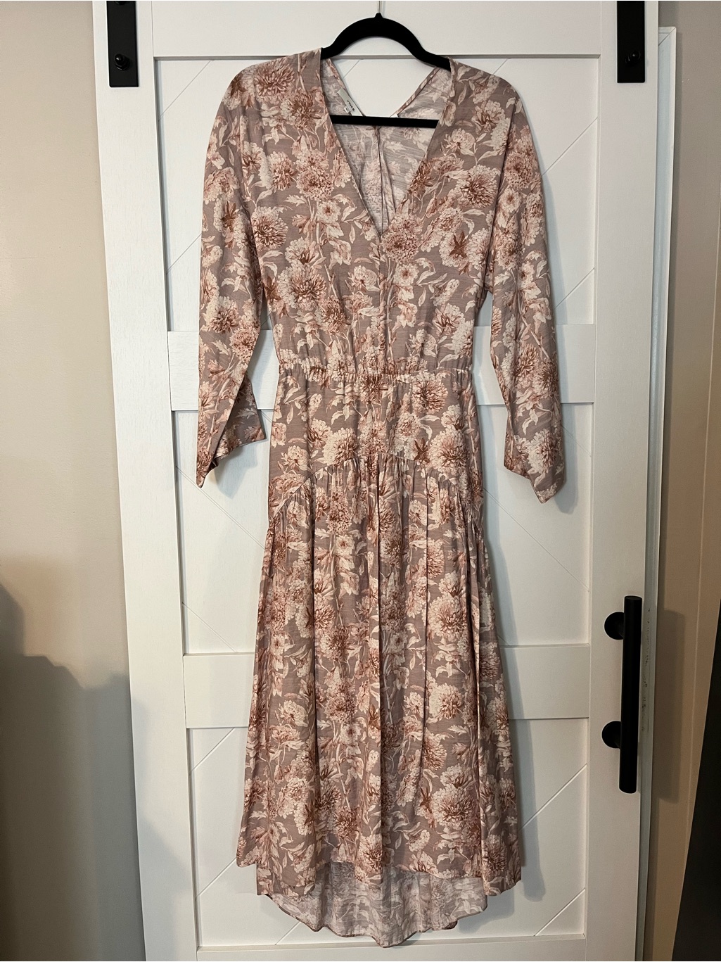 Vince Dahlia Print Cut Out Back Dress